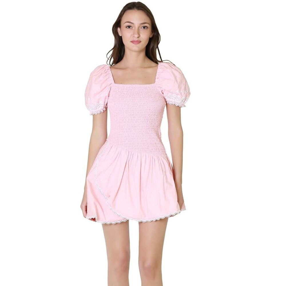 $425 LoveShackFancy Asa Dress - Bubble Bath Pink | XS